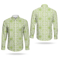 Omaomao Hawaii Iwa Bird Palaka Motifs Couples Matching Puletasi and Long Sleeve Button Shirt LT14 - Polynesian Pride