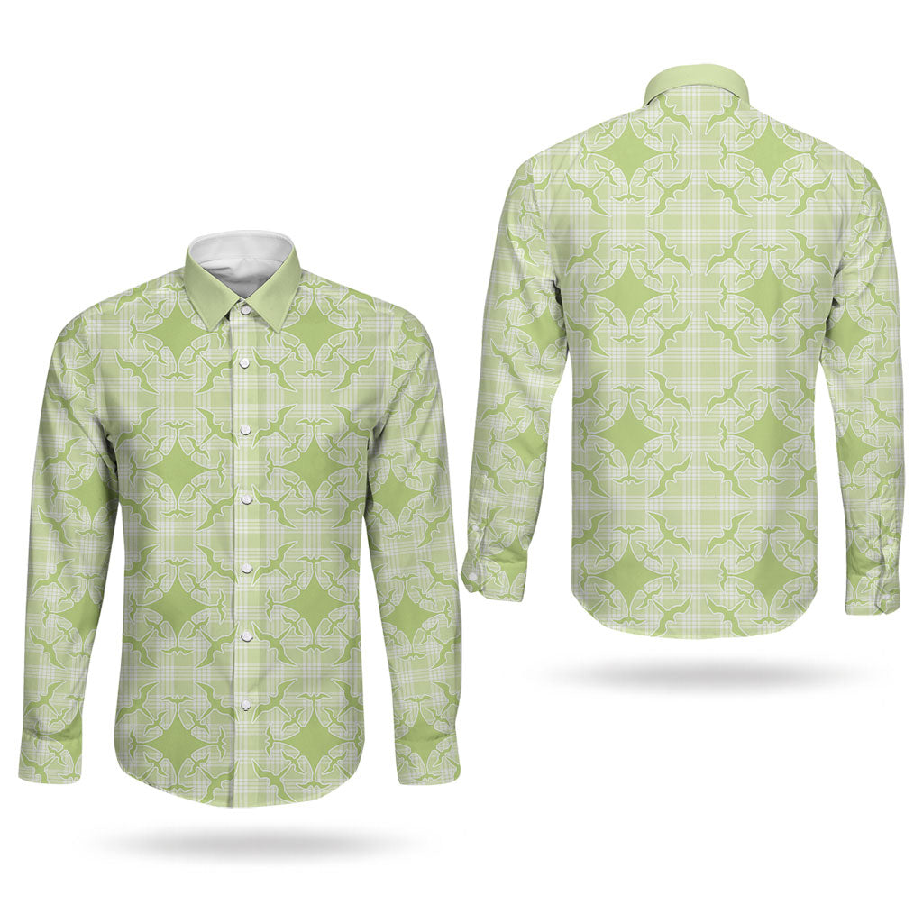 Omaomao Hawaii Iwa Bird Palaka Motifs Couples Matching Summer Maxi Dress and Long Sleeve Button Shirt LT14 - Polynesian Pride