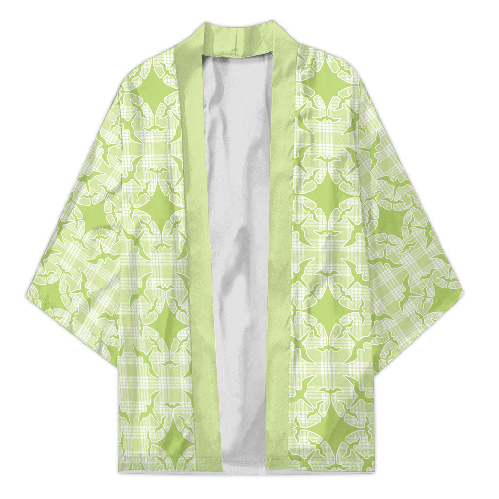 Omaomao Hawaii Iwa Bird Palaka Motifs Kimono LT14 Unisex Green - Polynesian Pride