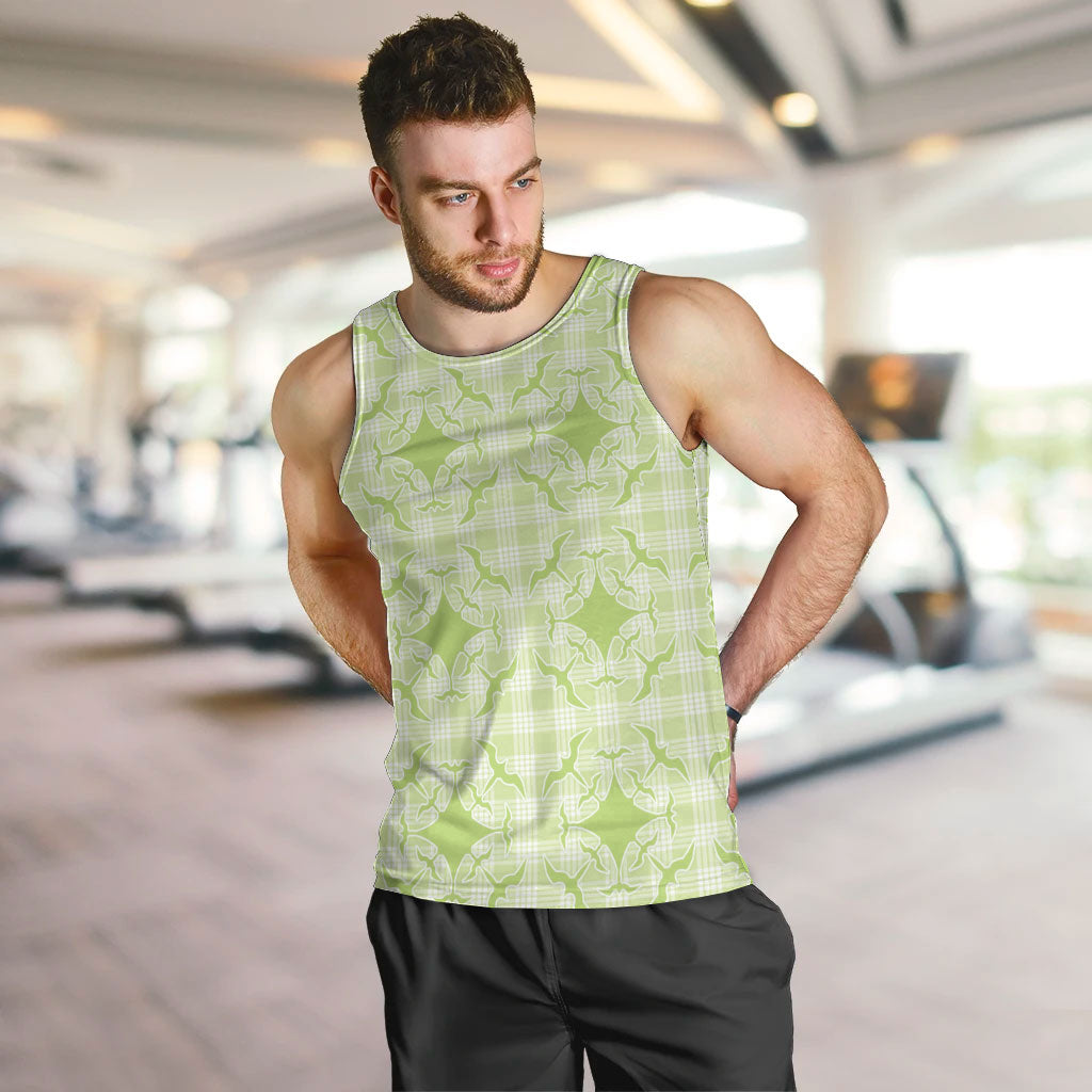 Omaomao Hawaii Iwa Bird Palaka Motifs Men Tank Top LT14 Green - Polynesian Pride