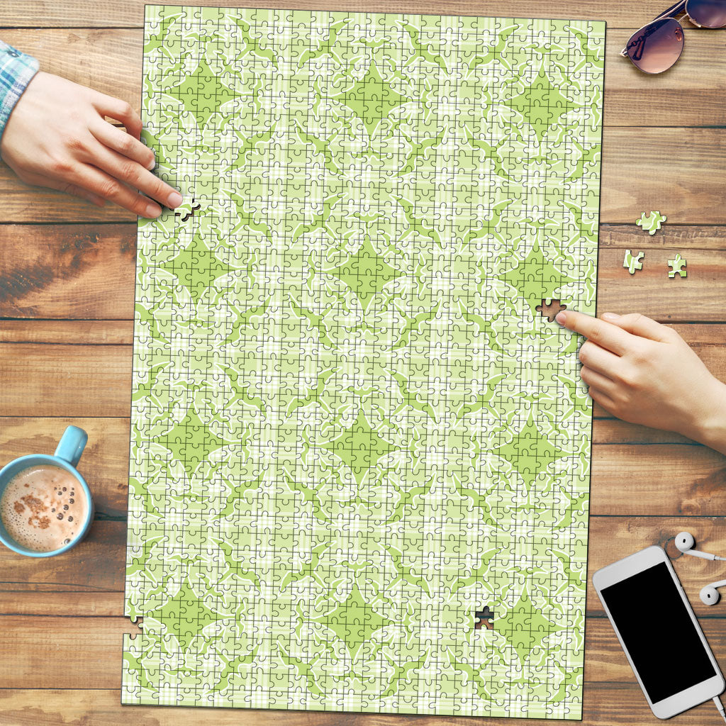 Omaomao Hawaii Iwa Bird Palaka Motifs Puzzle LT14 Green - Polynesian Pride