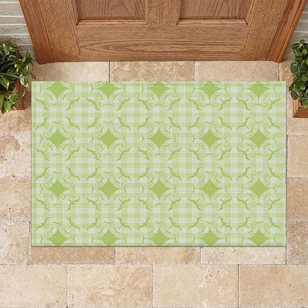 Omaomao Hawaii Iwa Bird Palaka Motifs Rubber Doormat LT14 Green - Polynesian Pride