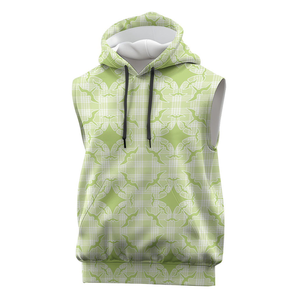 Omaomao Hawaii Iwa Bird Palaka Motifs Sleeveless Hoodie LT14 Green - Polynesian Pride