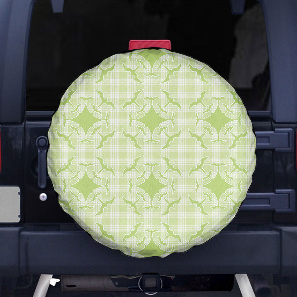 Omaomao Hawaii Iwa Bird Palaka Motifs Spare Tire Cover LT14 No hole Green - Polynesian Pride
