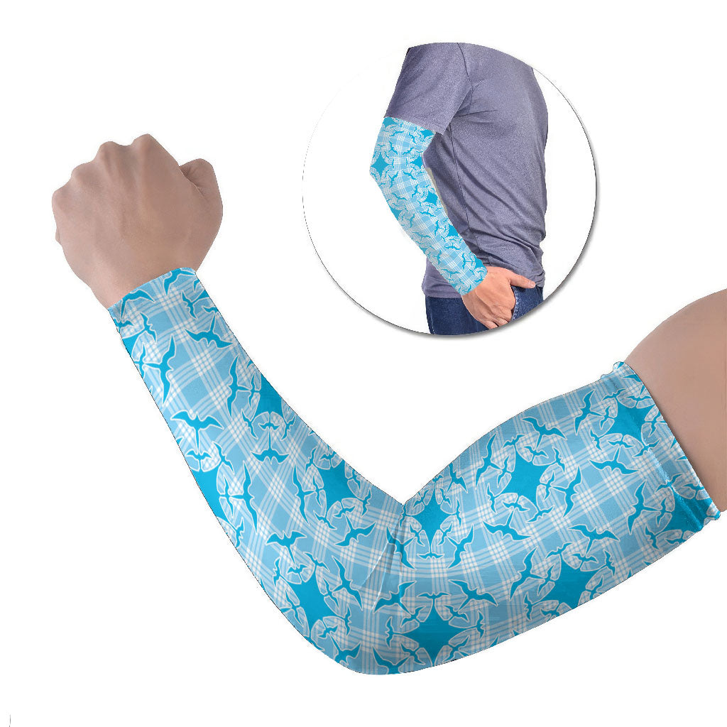 Polu Hawaii Iwa Bird Palaka Motifs Arm Sleeves LT14 Set of 2 Blue - Polynesian Pride