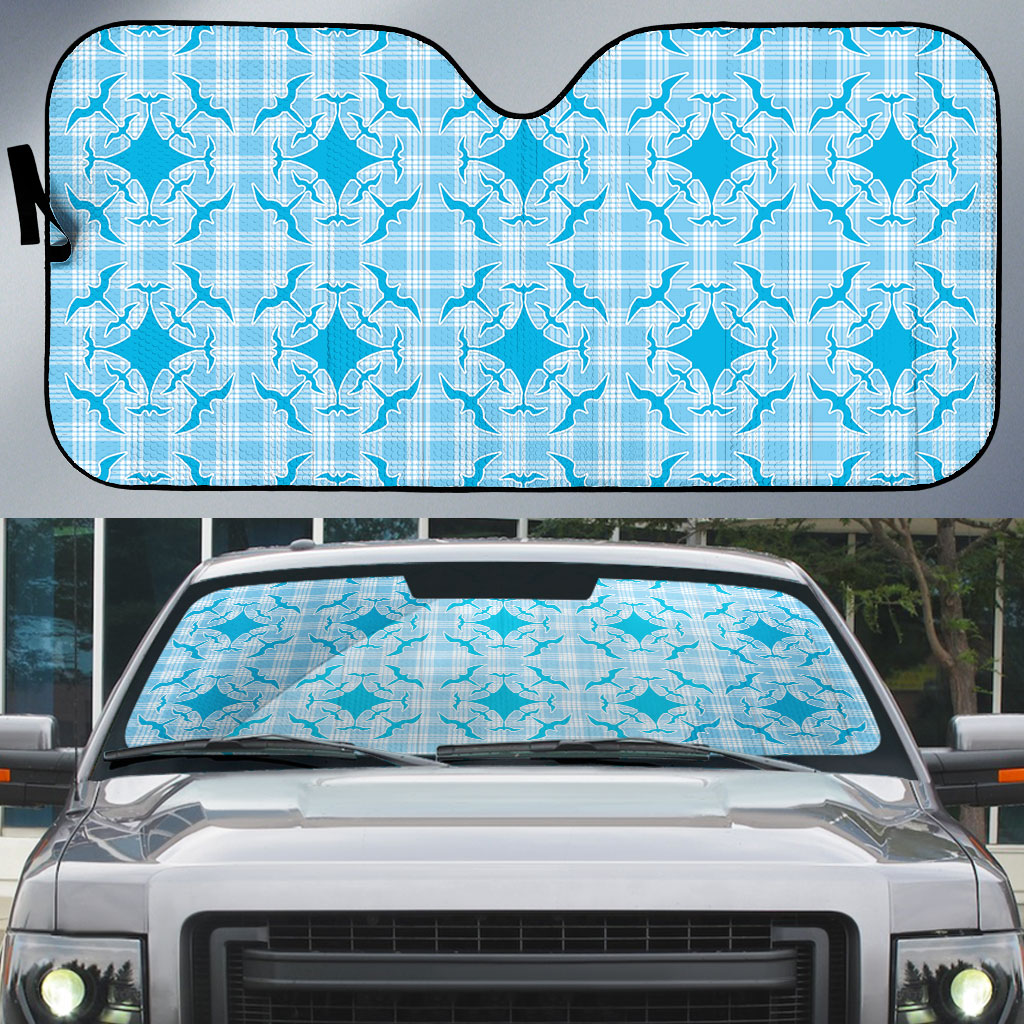 Polu Hawaii Iwa Bird Palaka Motifs Auto Sun Shade