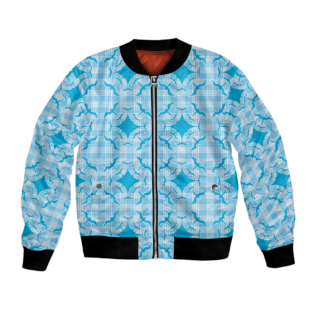Polu Hawaii Iwa Bird Palaka Motifs Bomber Jacket LT14 Unisex Blue - Polynesian Pride