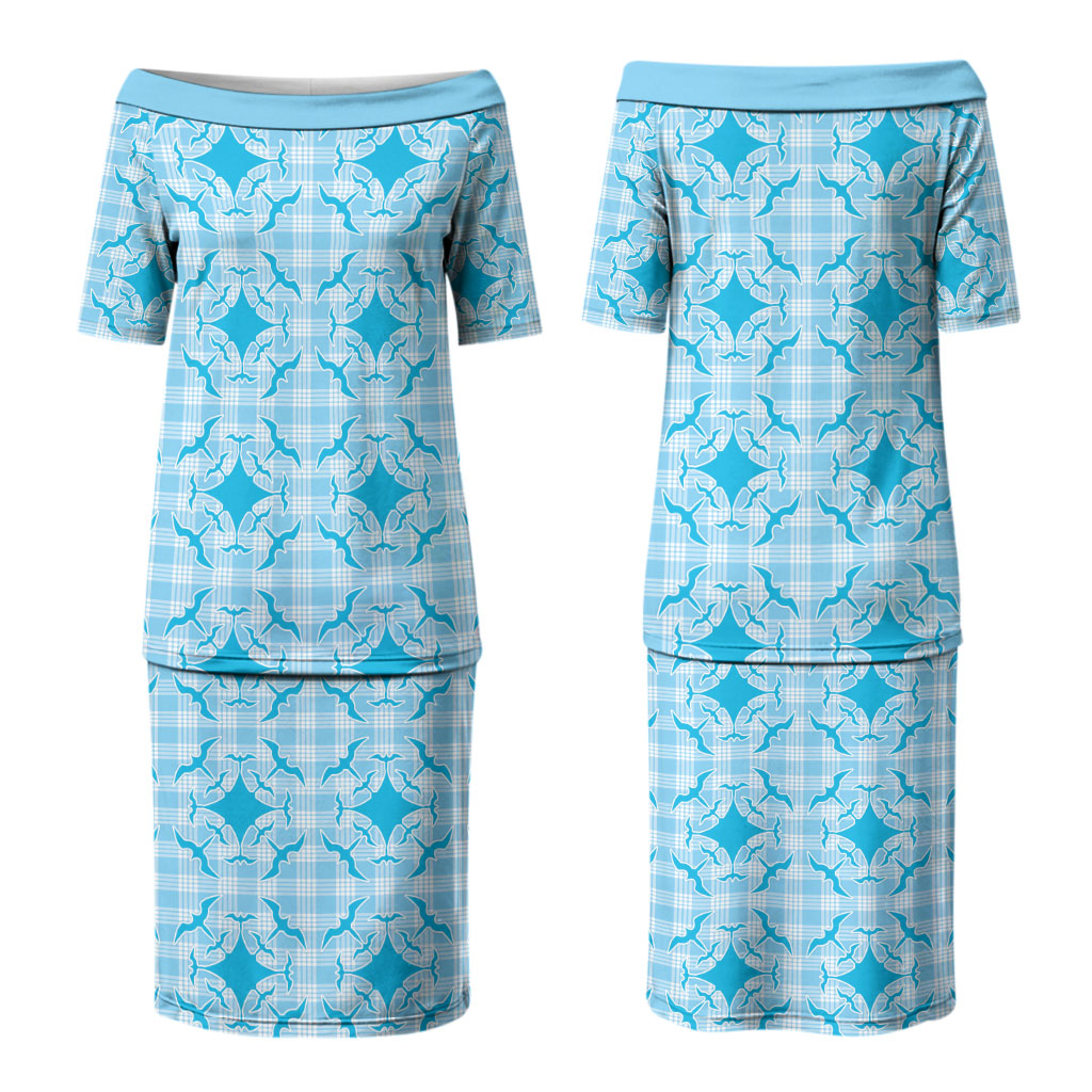 Polu Hawaii Iwa Bird Palaka Motifs Couples Matching Puletasi and Hawaiian Shirt LT14 - Polynesian Pride