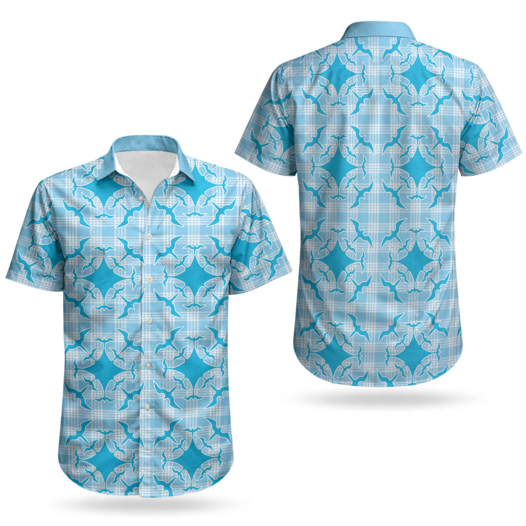 Polu Hawaii Iwa Bird Palaka Motifs Couples Matching Tank Maxi Dress and Hawaiian Shirt LT14 - Polynesian Pride