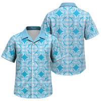 Polu Hawaii Iwa Bird Palaka Motifs Family Matching Off The Shoulder Long Sleeve Dress and Hawaiian Shirt LT14 Son's Shirt Blue - Polynesian Pride