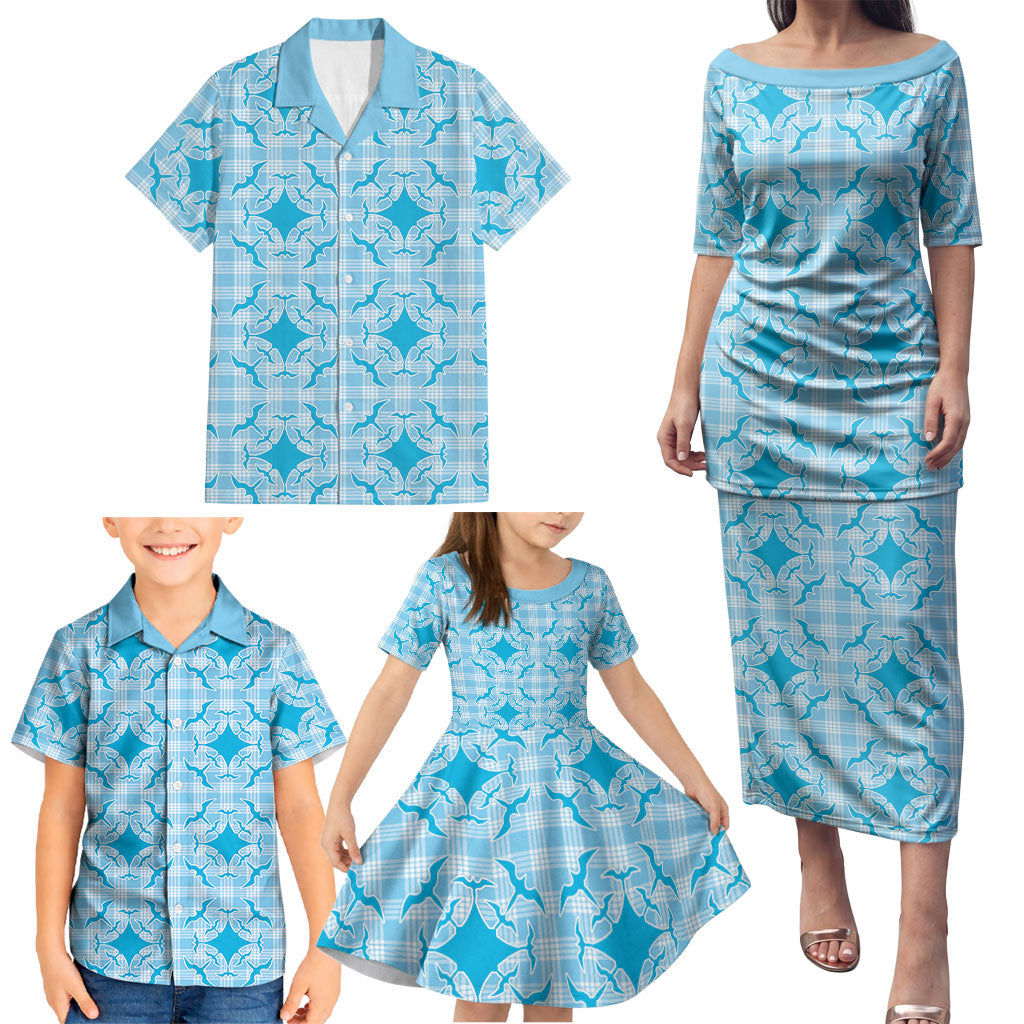Polu Hawaii Iwa Bird Palaka Motifs Family Matching Puletasi and Hawaiian Shirt LT14 - Polynesian Pride