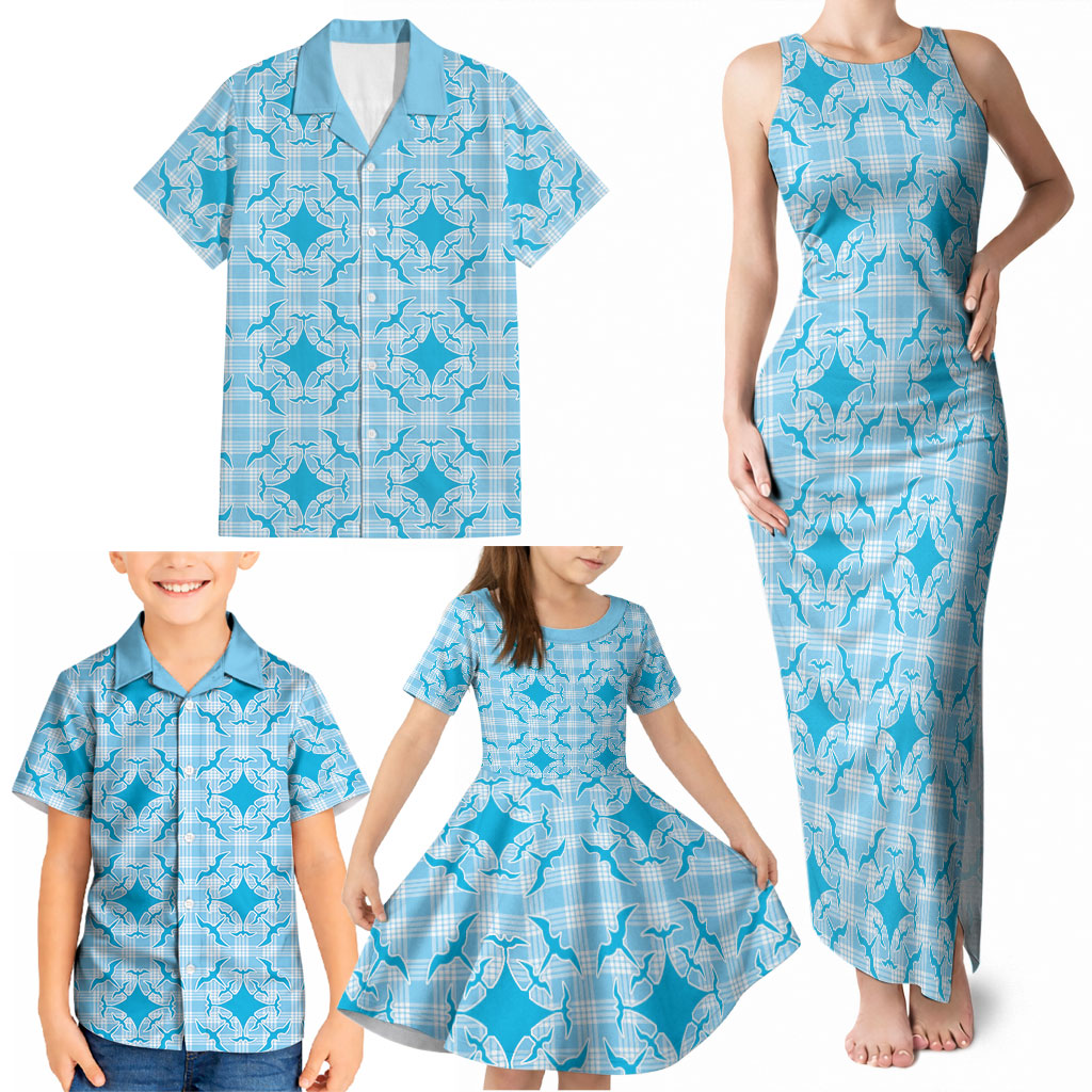 Polu Hawaii Iwa Bird Palaka Motifs Family Matching Tank Maxi Dress and Hawaiian Shirt LT14 - Polynesian Pride