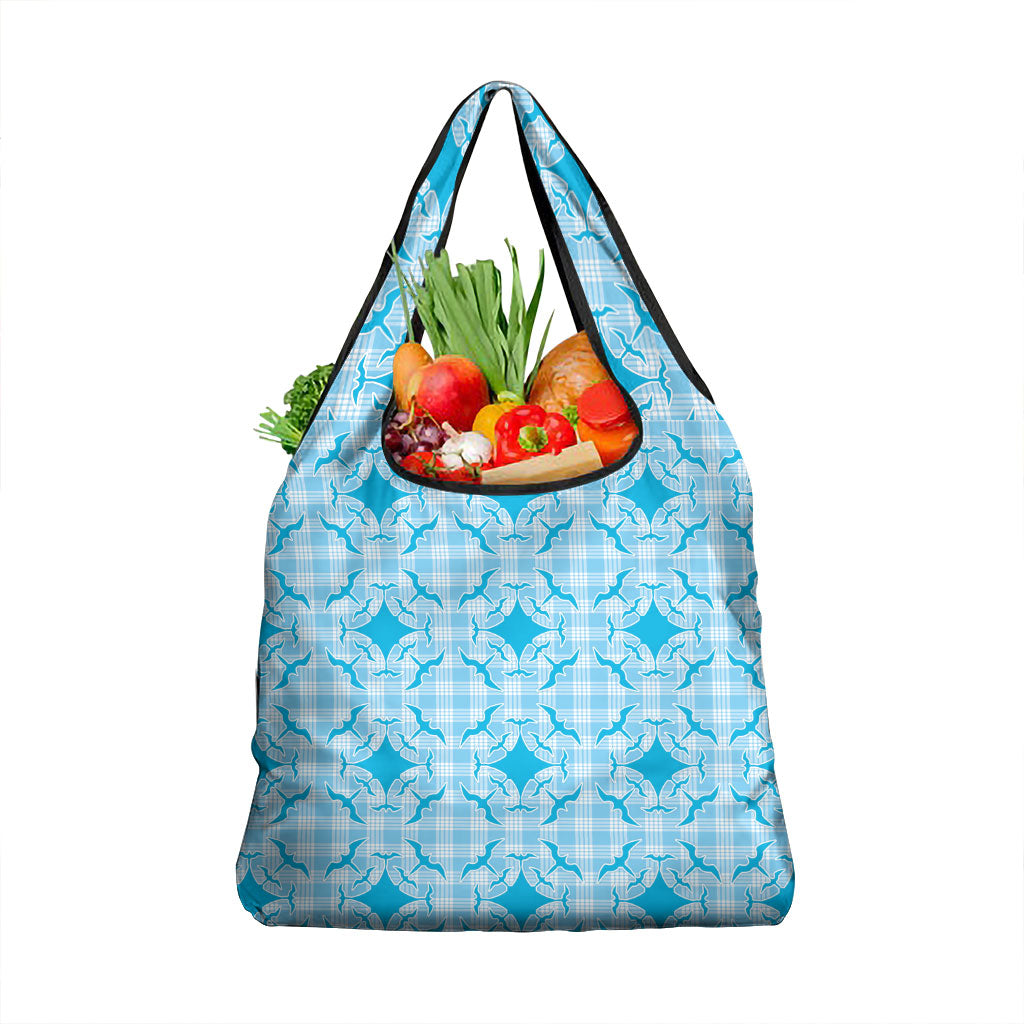 Polu Hawaii Iwa Bird Palaka Motifs Grocery Bag LT14 1-pack One Size Blue - Polynesian Pride