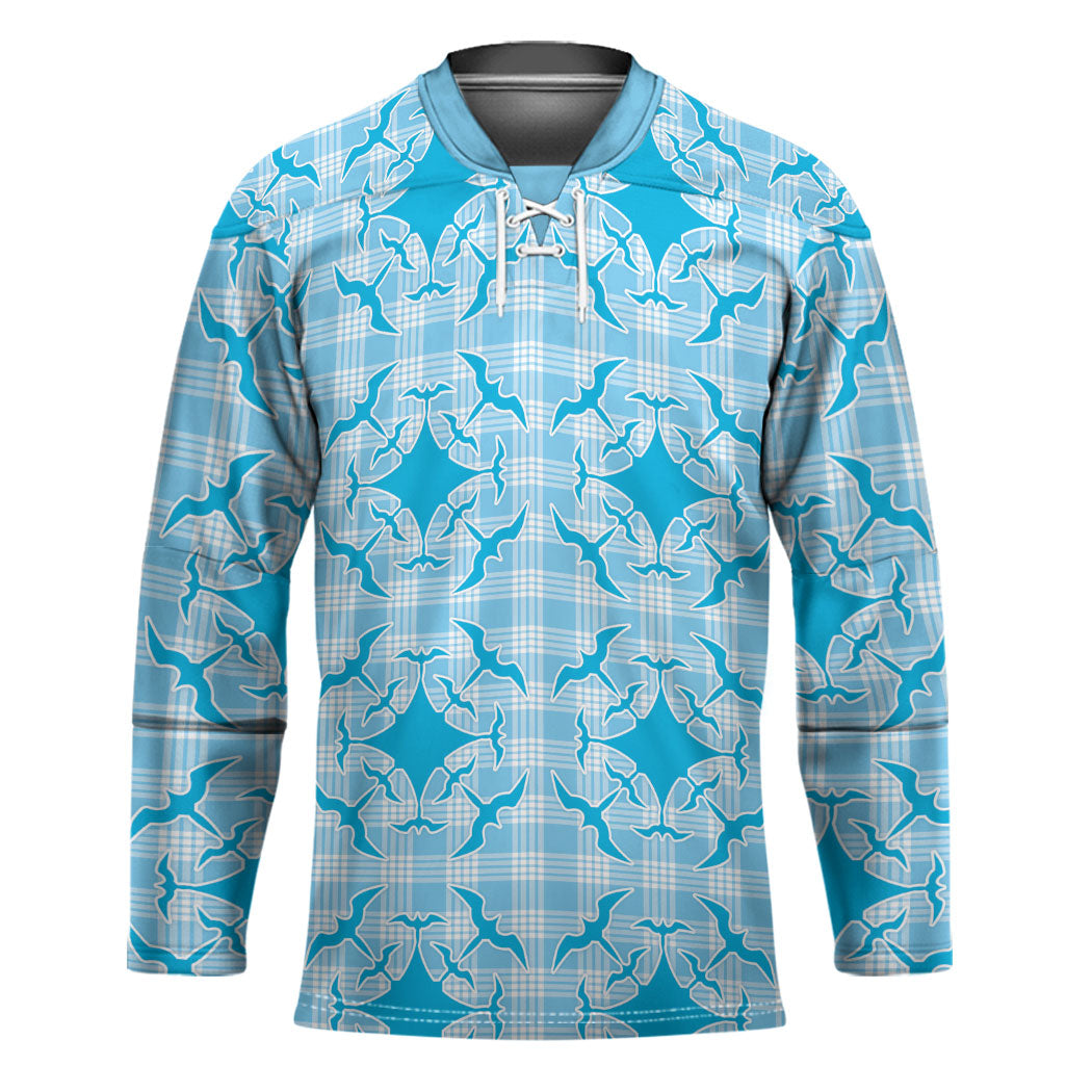 Polu Hawaii Iwa Bird Palaka Motifs Hockey Jersey LT14 Unisex Blue - Polynesian Pride
