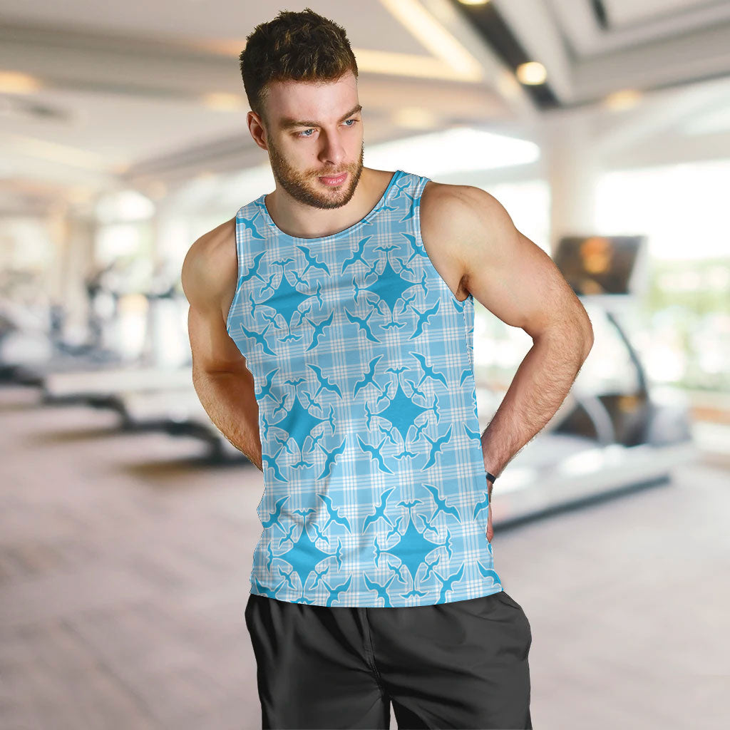 Polu Hawaii Iwa Bird Palaka Motifs Men Tank Top LT14 Blue - Polynesian Pride
