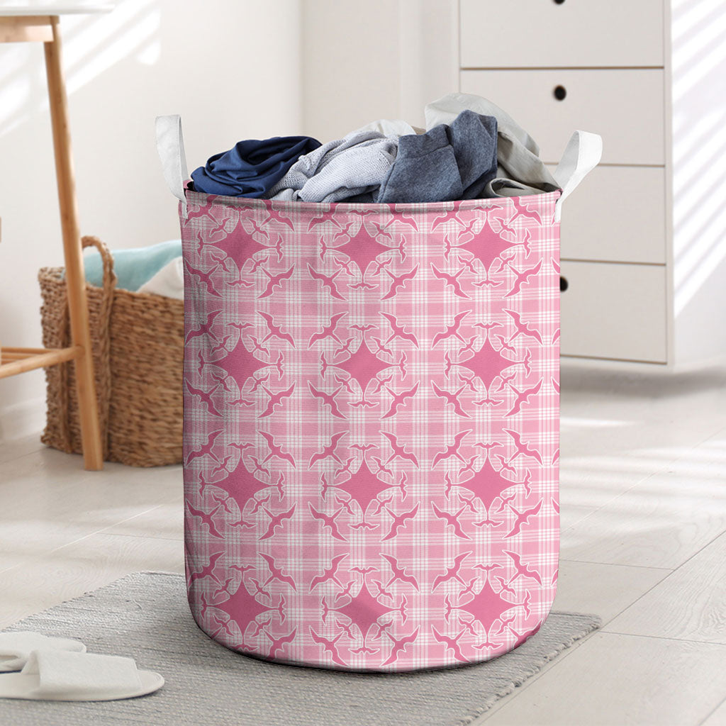 Alaka Hawaii Iwa Bird Palaka Motifs Laundry Basket LT14 Pink - Polynesian Pride