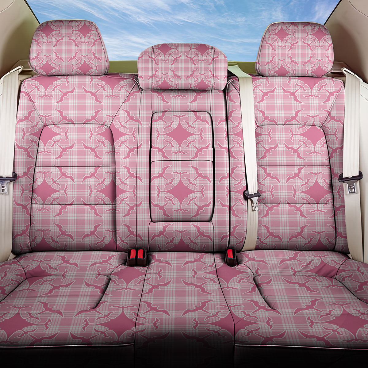 Alaka Hawaii Iwa Bird Palaka Motifs Back Car Seat Cover LT14 One Size Pink - Polynesian Pride