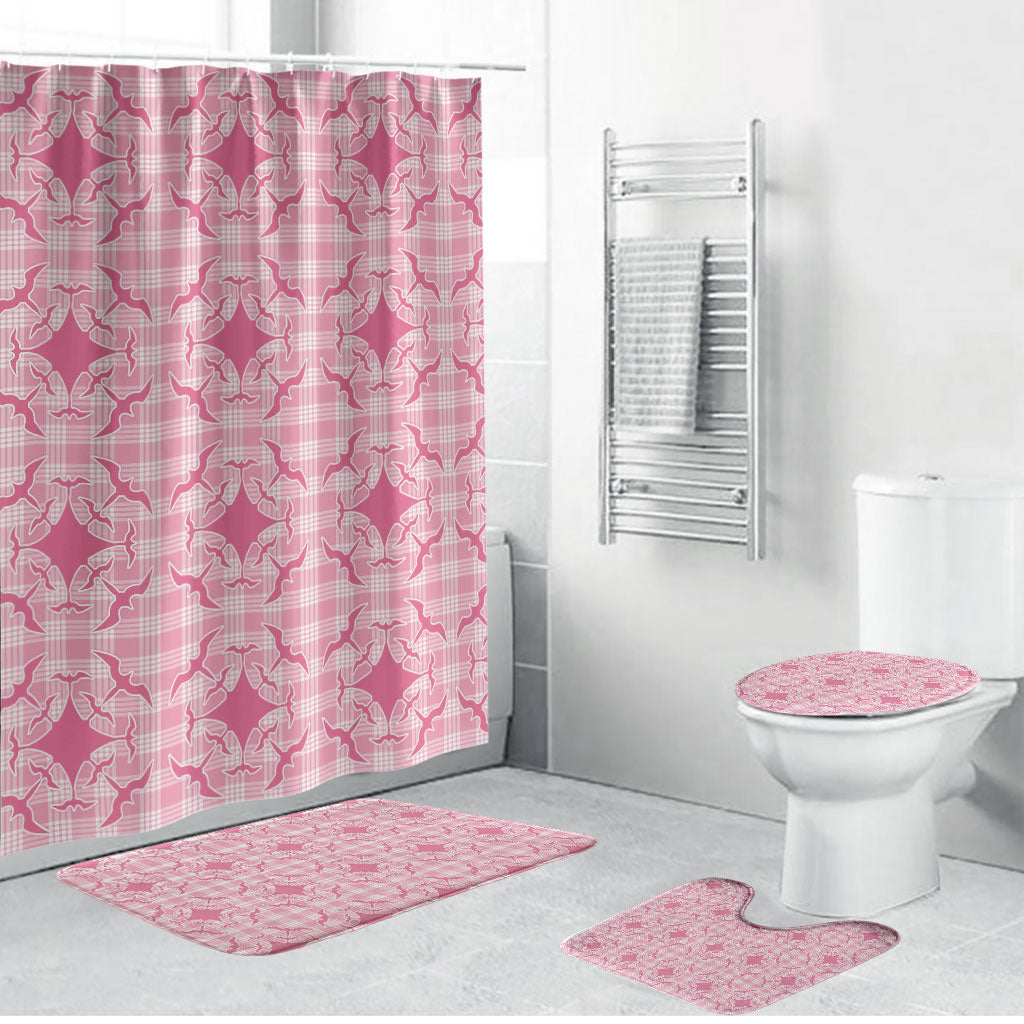 Alaka Hawaii Iwa Bird Palaka Motifs Bathroom Set LT14 Bathroom Set (4 pcs) Pink - Polynesian Pride