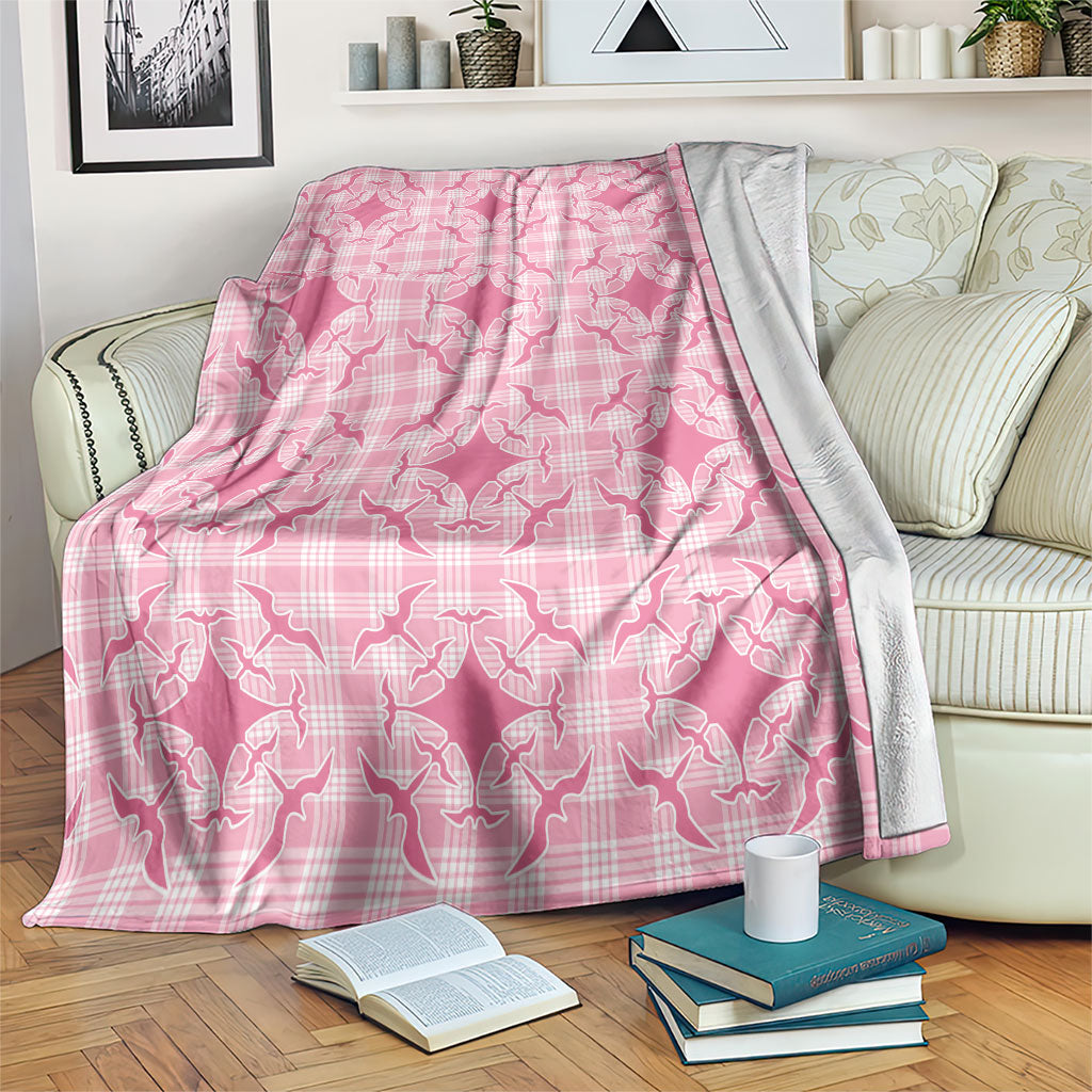 Alaka Hawaii Iwa Bird Palaka Motifs Blanket LT14 Pink - Polynesian Pride