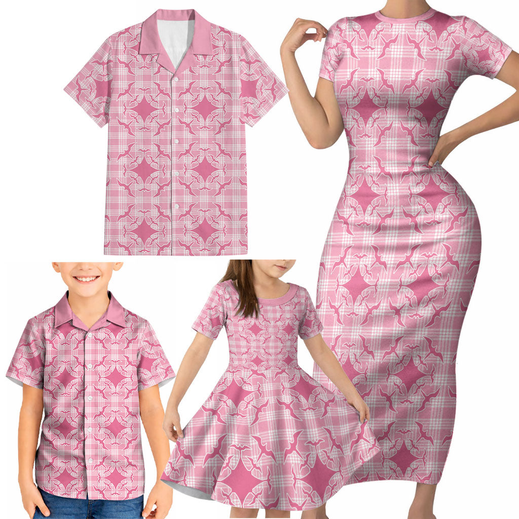 Alaka Hawaii Iwa Bird Palaka Motifs Family Matching Short Sleeve Bodycon Dress and Hawaiian Shirt LT14 - Polynesian Pride