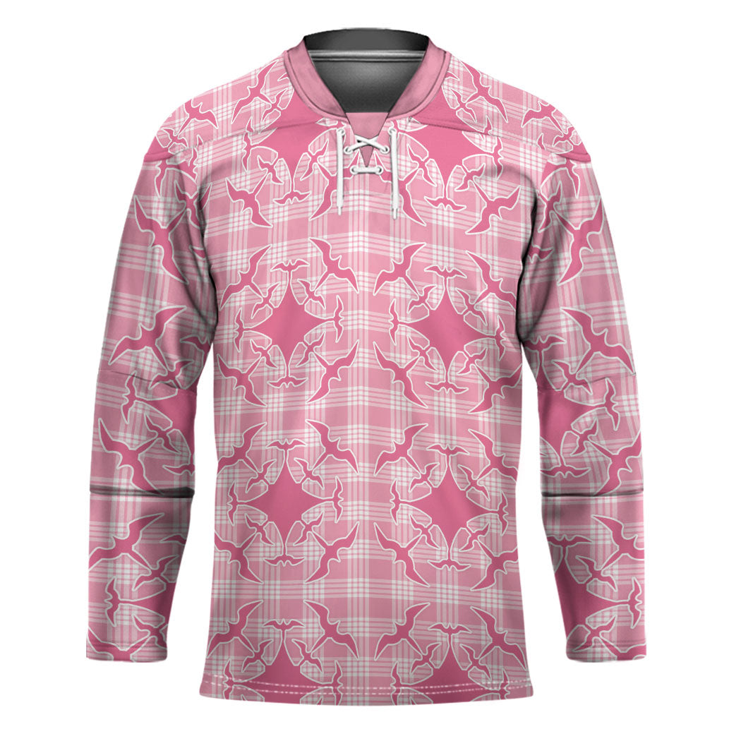Alaka Hawaii Iwa Bird Palaka Motifs Hockey Jersey LT14 Unisex Pink - Polynesian Pride