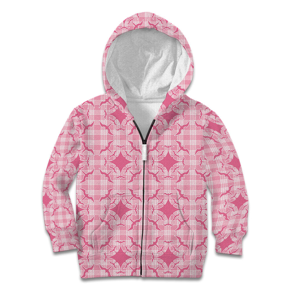 Alaka Hawaii Iwa Bird Palaka Motifs Kid Hoodie LT14 Zip Hoodie Pink - Polynesian Pride