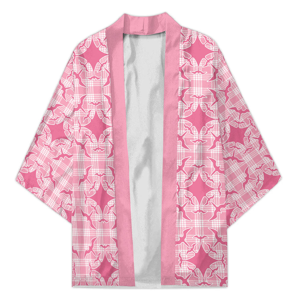 Alaka Hawaii Iwa Bird Palaka Motifs Kimono LT14 Unisex Pink - Polynesian Pride