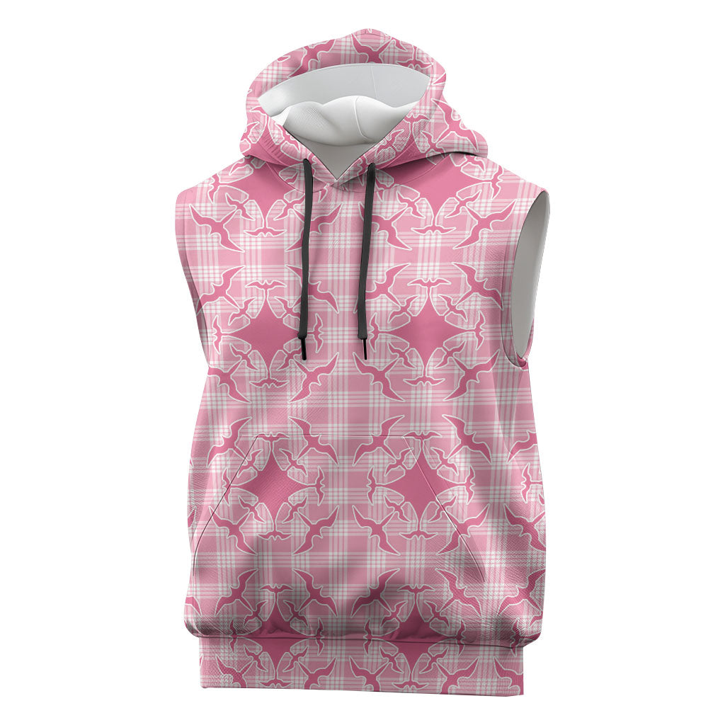 Alaka Hawaii Iwa Bird Palaka Motifs Sleeveless Hoodie LT14 Pink - Polynesian Pride