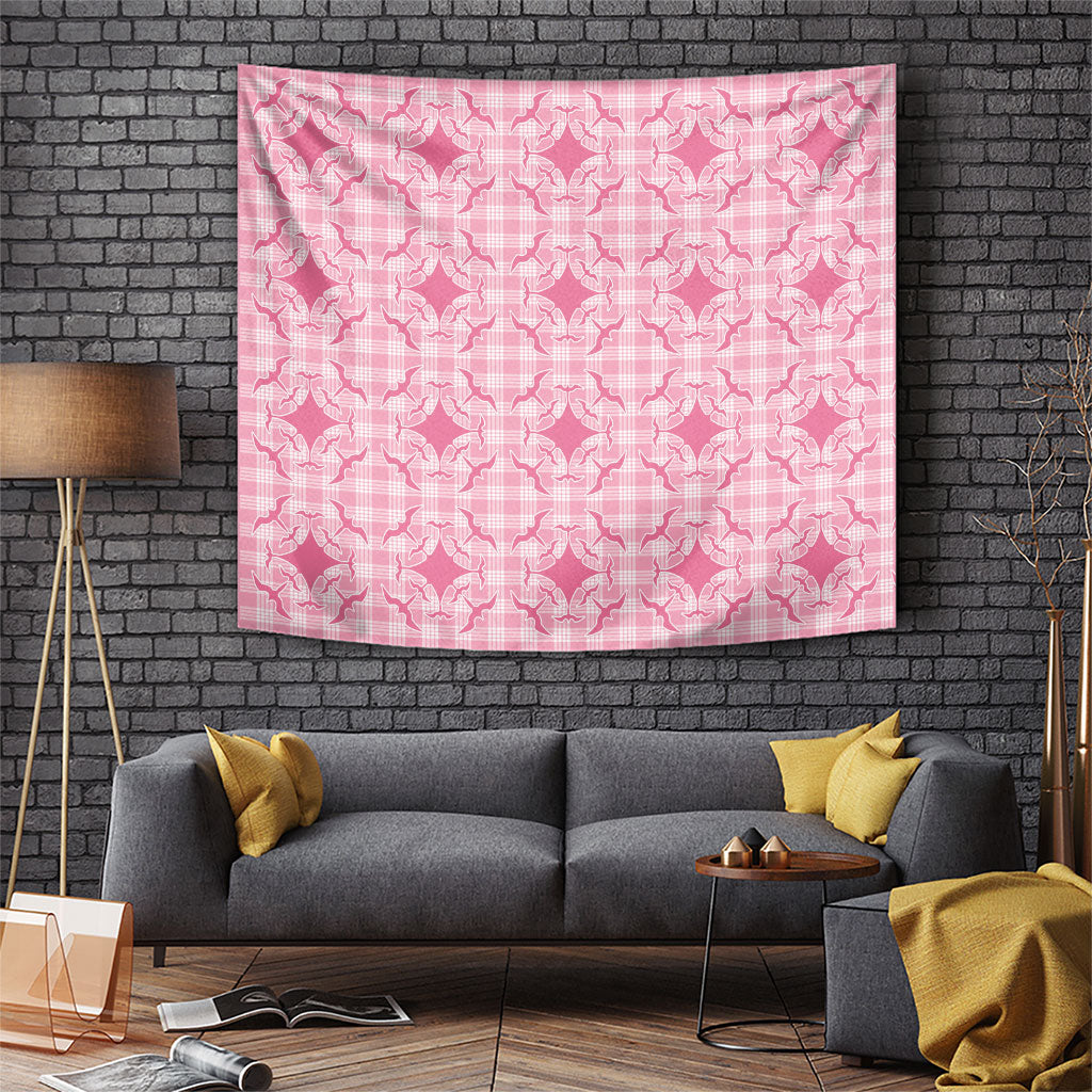Alaka Hawaii Iwa Bird Palaka Motifs Tapestry LT14 Pink - Polynesian Pride