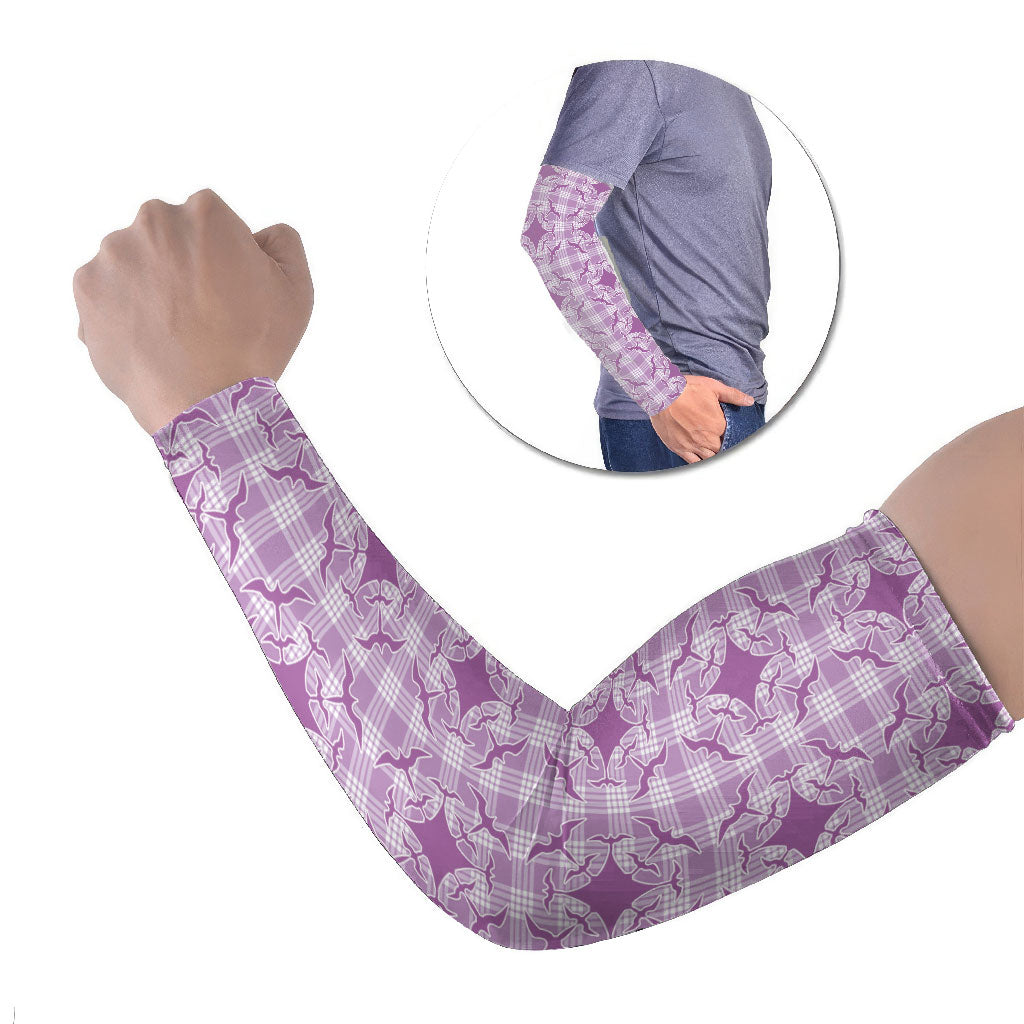 Poni Hawaii Iwa Bird Palaka Motifs Arm Sleeves LT14 Set of 2 Purple - Polynesian Pride