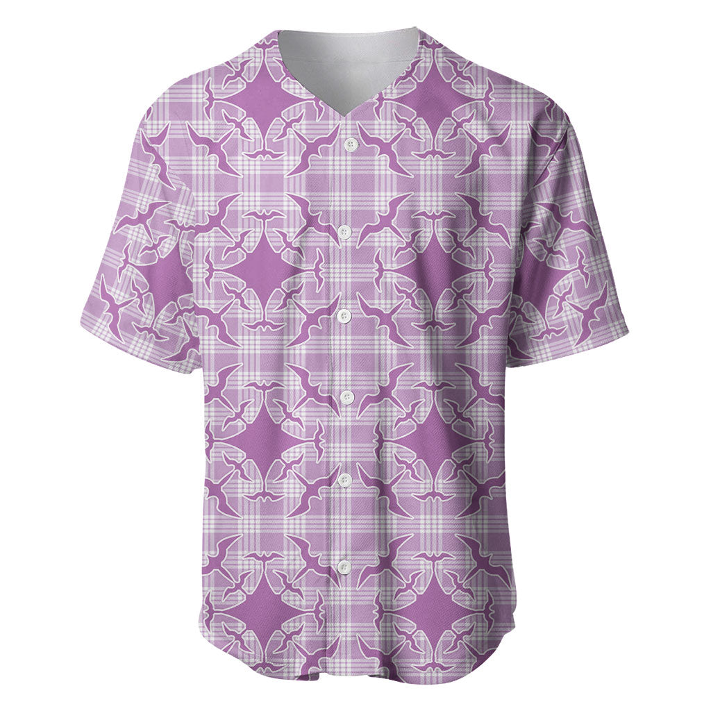 Poni Hawaii Iwa Bird Palaka Motifs Baseball Jersey LT14 Purple - Polynesian Pride