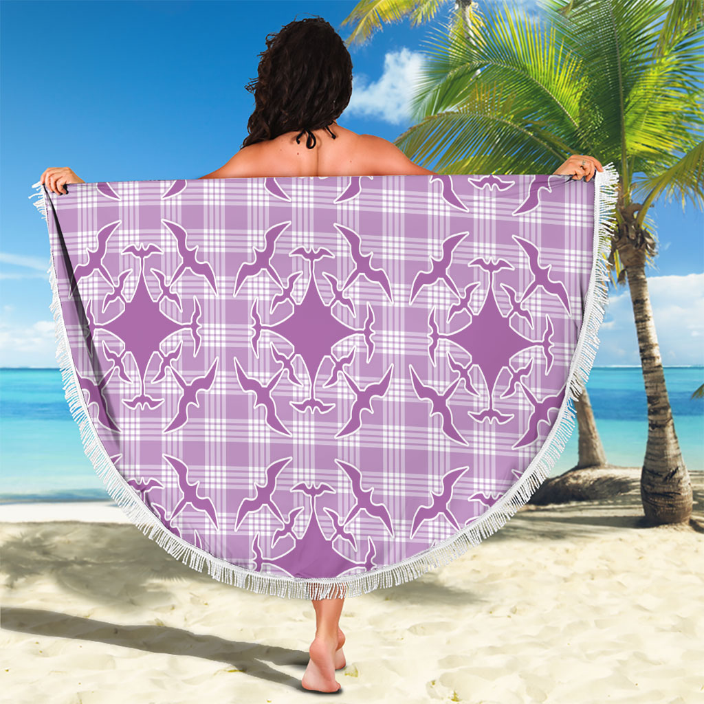 Poni Hawaii Iwa Bird Palaka Motifs Beach Blanket