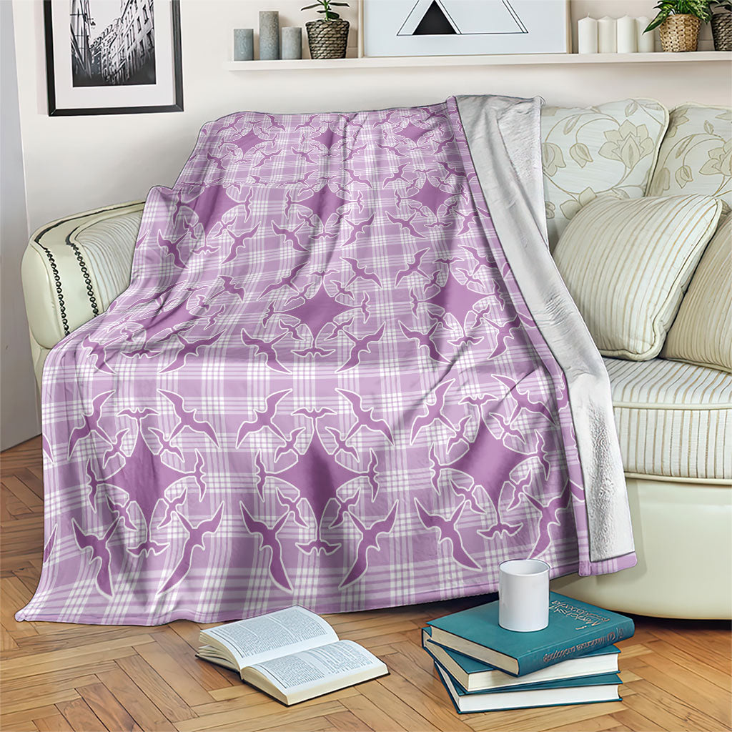 Poni Hawaii Iwa Bird Palaka Motifs Blanket LT14 Purple - Polynesian Pride