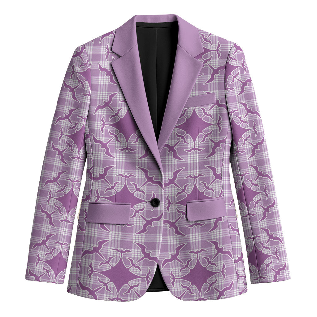 Poni Hawaii Iwa Bird Palaka Motifs Blazer LT14 Unisex Purple - Polynesian Pride
