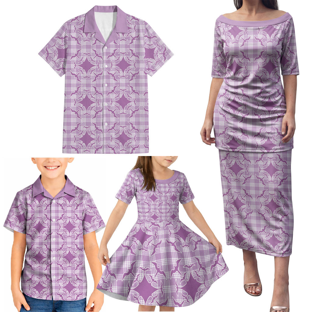 Poni Hawaii Iwa Bird Palaka Motifs Family Matching Puletasi and Hawaiian Shirt LT14 - Polynesian Pride