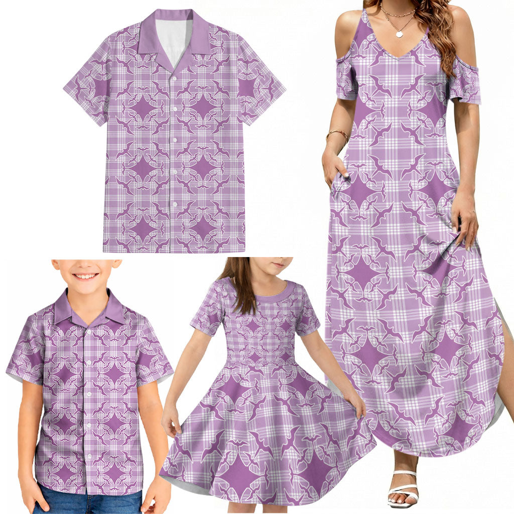 Poni Hawaii Iwa Bird Palaka Motifs Family Matching Summer Maxi Dress and Hawaiian Shirt LT14 - Polynesian Pride