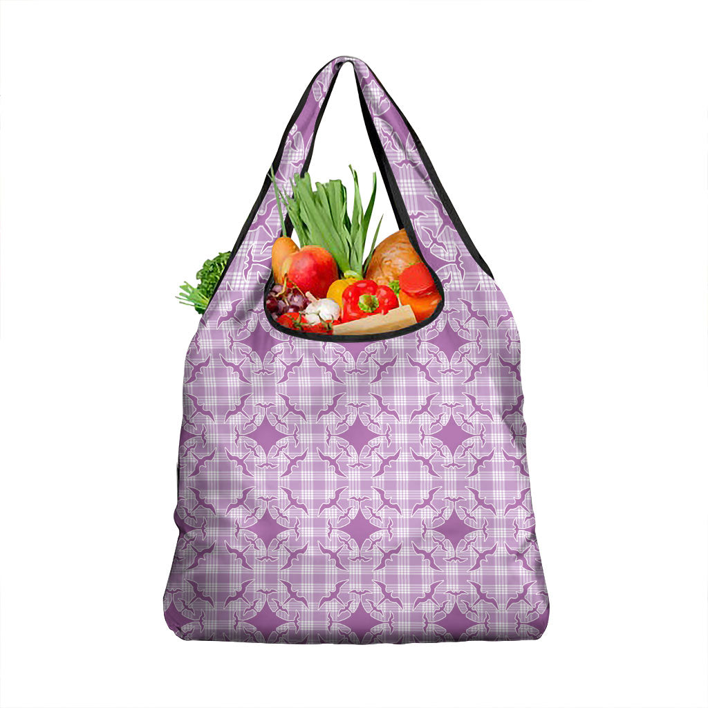 Poni Hawaii Iwa Bird Palaka Motifs Grocery Bag LT14 1-pack One Size Purple - Polynesian Pride