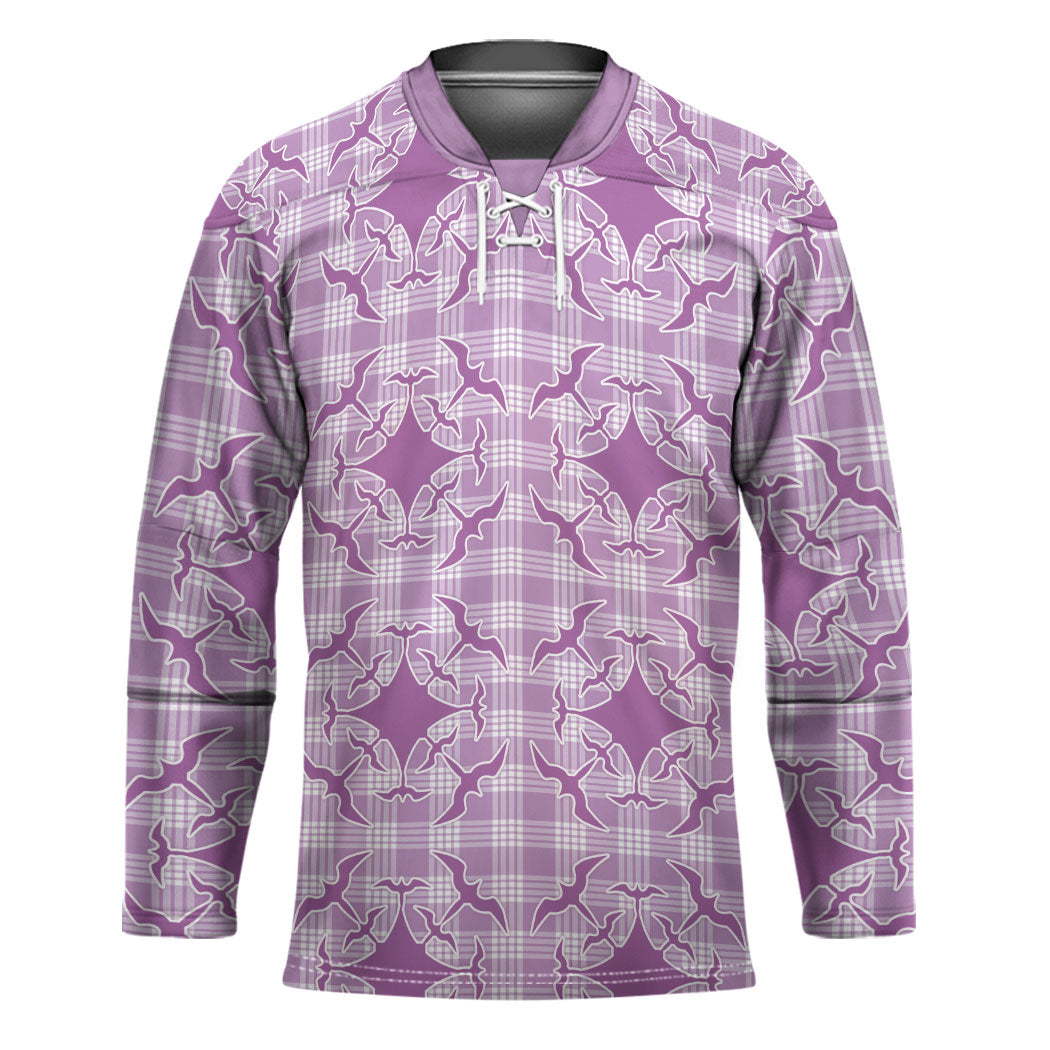 Poni Hawaii Iwa Bird Palaka Motifs Hockey Jersey LT14 Unisex Purple - Polynesian Pride