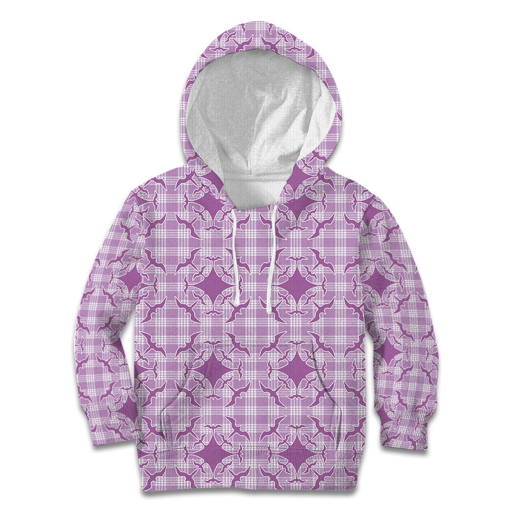Poni Hawaii Iwa Bird Palaka Motifs Kid Hoodie LT14 Hoodie Purple - Polynesian Pride