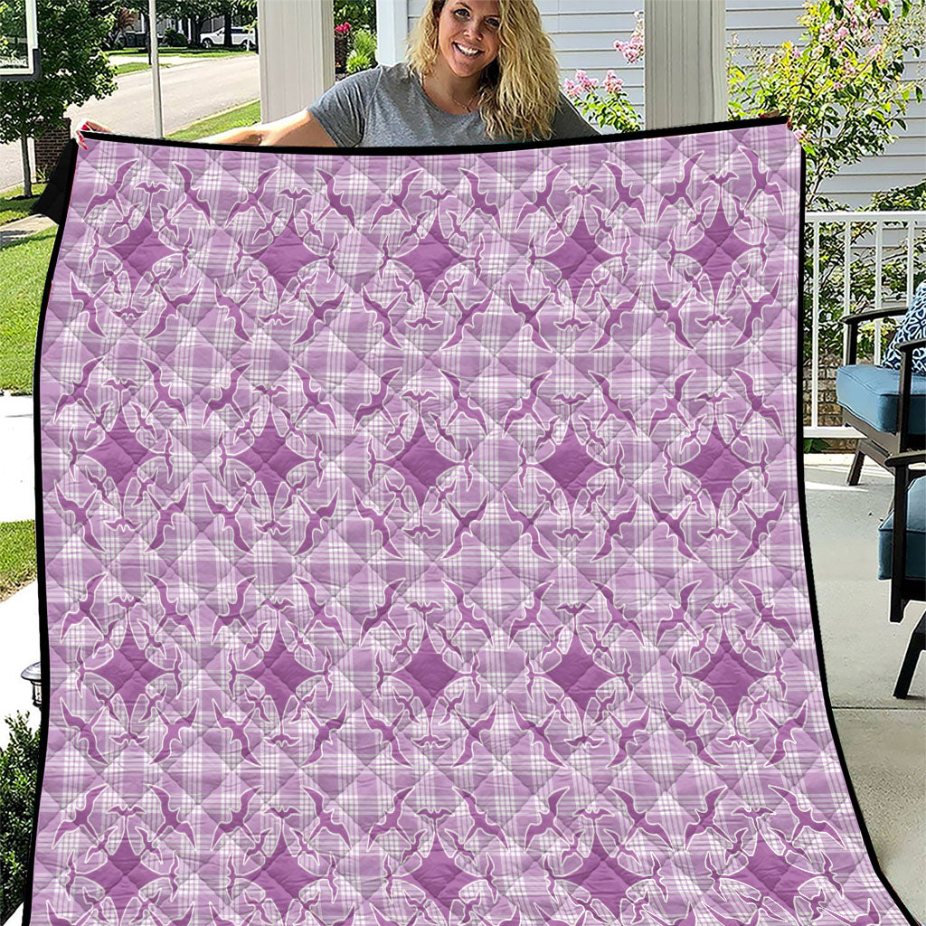 Poni Hawaii Iwa Bird Palaka Motifs Quilt LT14 Purple - Polynesian Pride