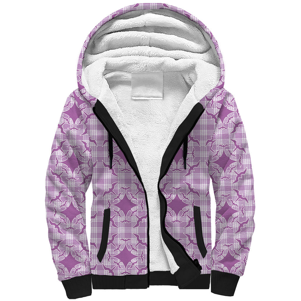 Poni Hawaii Iwa Bird Palaka Motifs Sherpa Hoodie LT14 Unisex Purple - Polynesian Pride