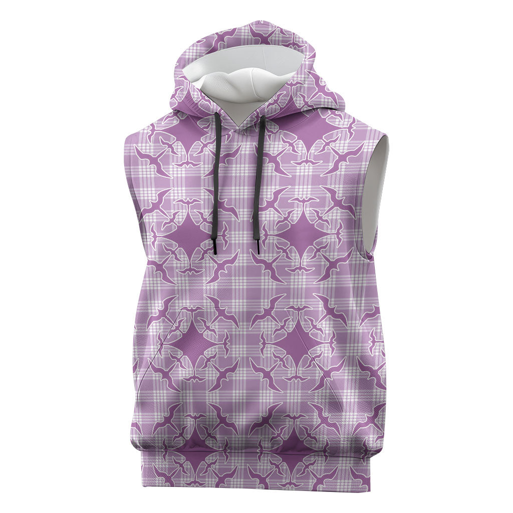 Poni Hawaii Iwa Bird Palaka Motifs Sleeveless Hoodie LT14 Purple - Polynesian Pride