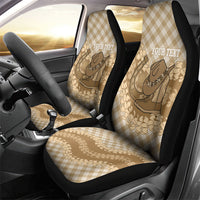 Makue Hawaii Cowboy Palaka Motifs Personalised Car Seat Cover Paniolo Festival Puakenikeni Lei LT14 - Polynesian Pride