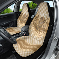 Makue Hawaii Cowboy Palaka Motifs Personalised Car Seat Cover Paniolo Festival Puakenikeni Lei LT14 - Polynesian Pride