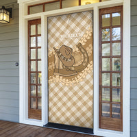 Makue Hawaii Cowboy Palaka Motifs Personalised Door Cover Paniolo Festival Puakenikeni Lei LT14 - Polynesian Pride