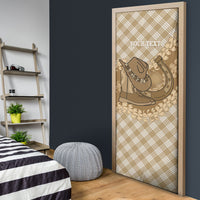 Makue Hawaii Cowboy Palaka Motifs Personalised Door Cover Paniolo Festival Puakenikeni Lei LT14 - Polynesian Pride