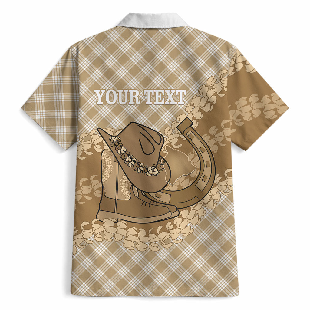 Makue Hawaii Cowboy Palaka Motifs Personalised Hawaiian Shirt Paniolo Festival Puakenikeni Lei LT14 - Polynesian Pride