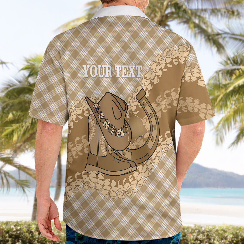 Makue Hawaii Cowboy Palaka Motifs Personalised Hawaiian Shirt Paniolo Festival Puakenikeni Lei LT14 - Polynesian Pride