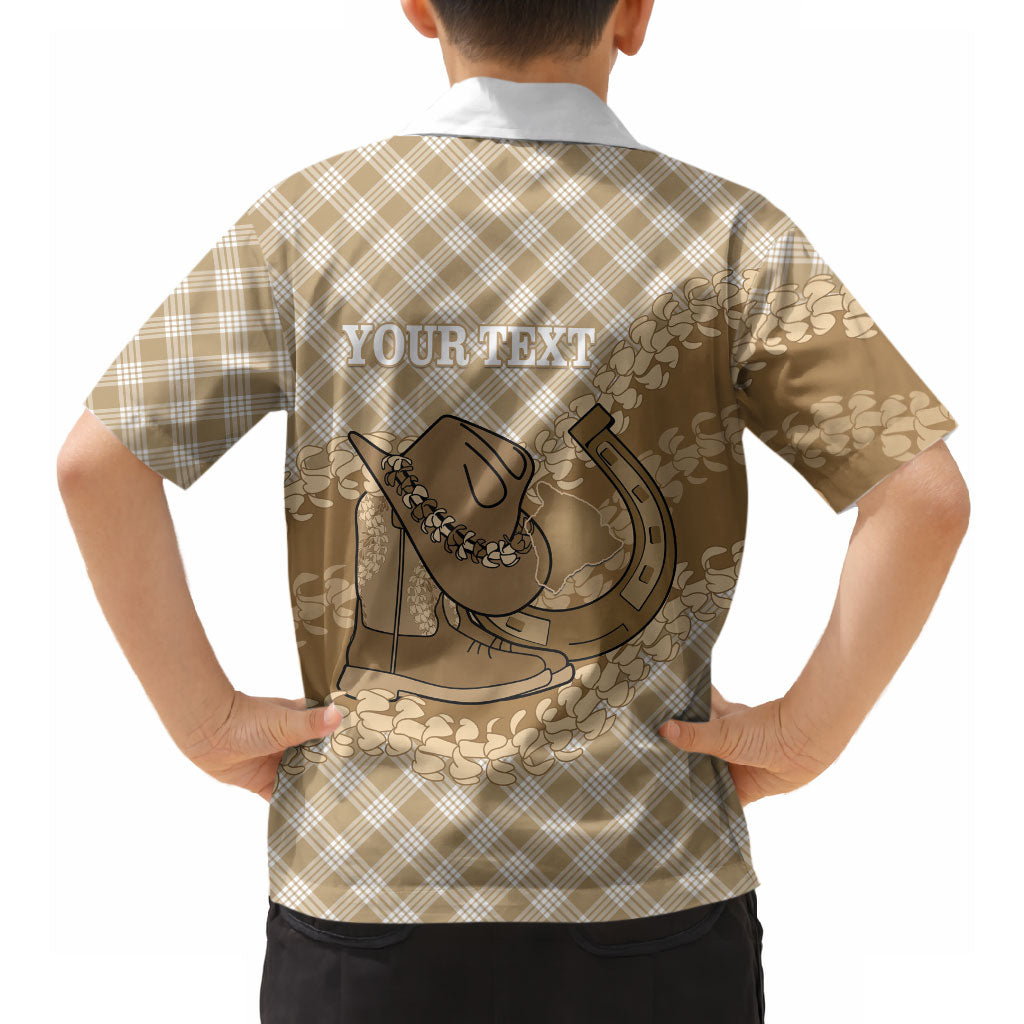 Makue Hawaii Cowboy Palaka Motifs Personalised Hawaiian Shirt Paniolo Festival Puakenikeni Lei LT14 - Polynesian Pride