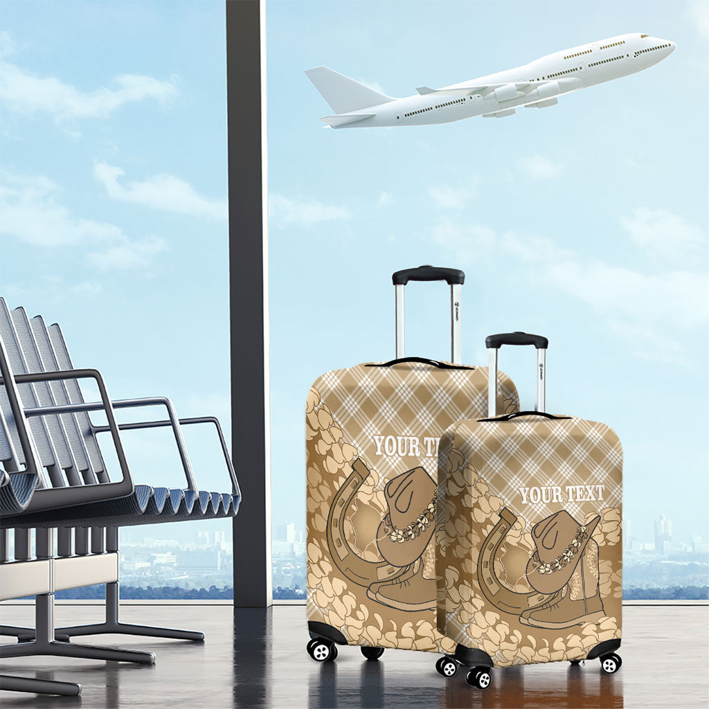 Makue Hawaii Cowboy Palaka Motifs Personalised Luggage Cover Paniolo Festival Puakenikeni Lei LT14 - Polynesian Pride